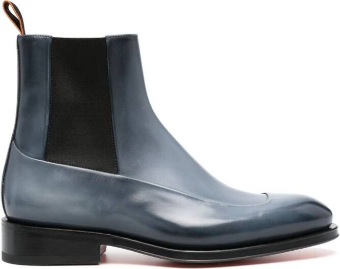 Santoni Eron leren laarzen Blauw