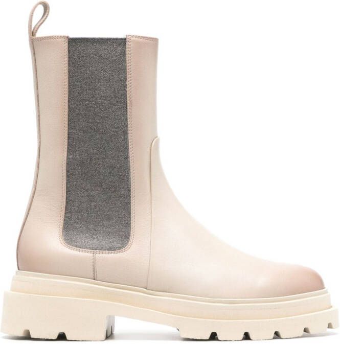 Santoni Forester combat boots Beige