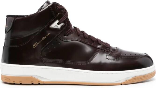 Santoni Glanzende sneakers Paars