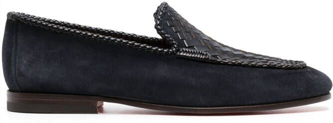 Santoni Gough geweven loafers Blauw