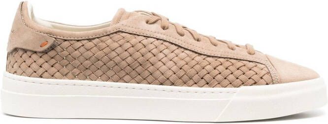 Santoni Geweven sneakers Beige