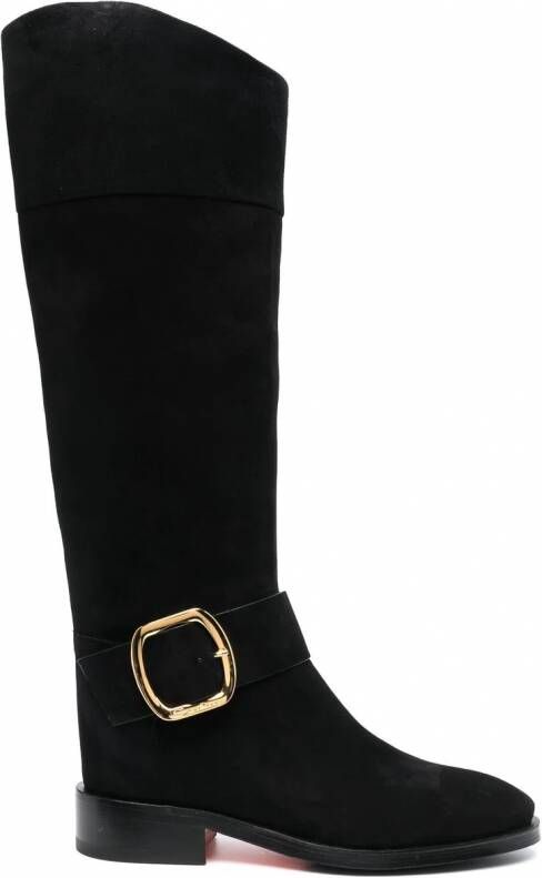 Santoni Knielaarzen met gesp Zwart