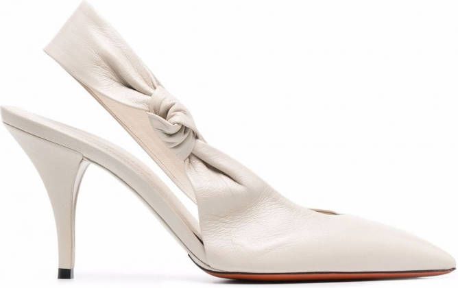 Santoni Geknoopte slingback pumps Beige