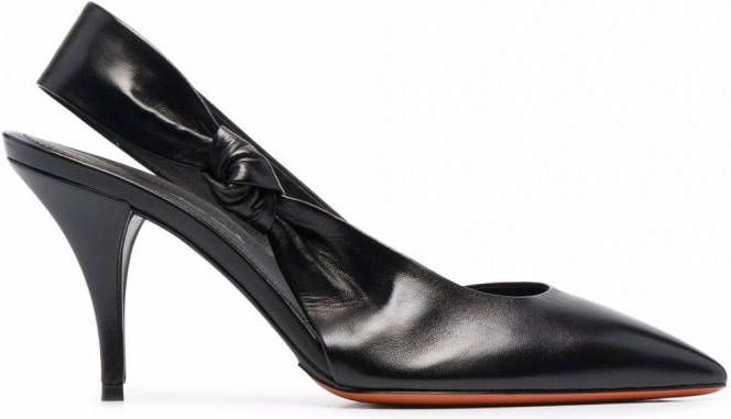 Santoni Geknoopte slingback pumps Zwart