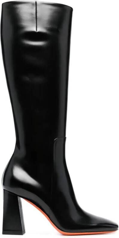 Santoni Laarzen met vierkante neus Zwart