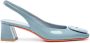 Santoni Lakleren pumps (50 mm) Blauw - Thumbnail 1