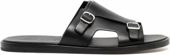 Santoni Leren sandalen Zwart
