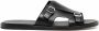Santoni Leren sandalen Zwart - Thumbnail 1