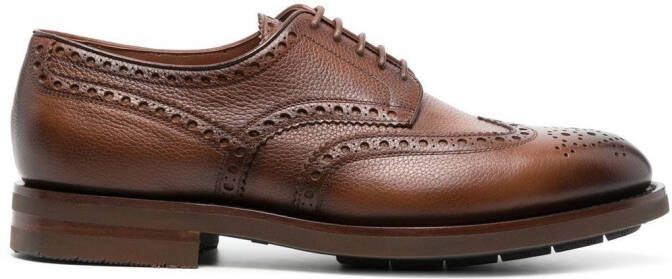 Santoni Leren derby brogues Bruin