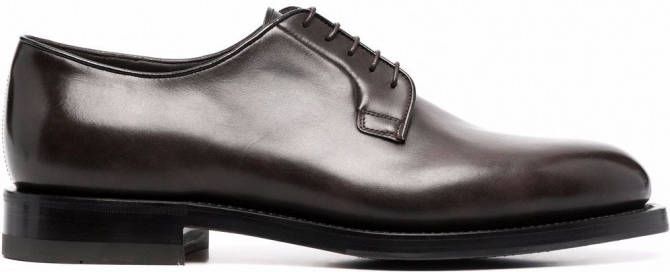 Santoni Leren derby schoenen Bruin