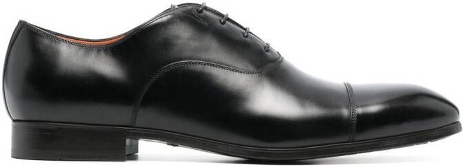 Santoni Leren Oxford schoenen Zwart