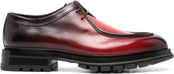 Santoni Leren bootschoenen Rood