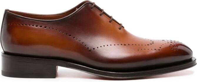 Santoni Leren brogues Bruin
