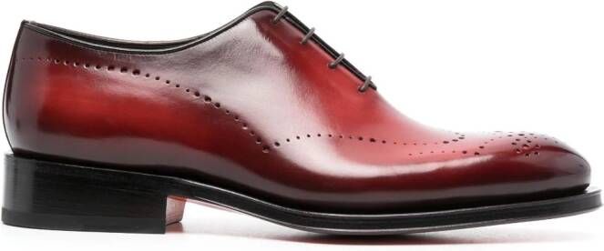 Santoni Leren brogues Rood