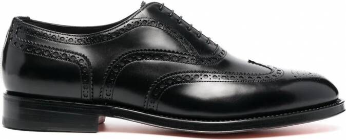 Santoni Leren brogues Zwart