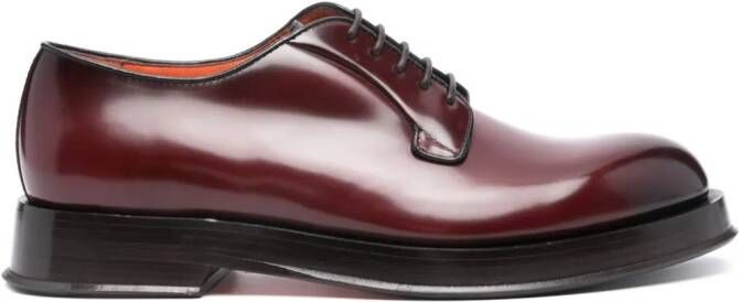 Santoni Leren derby schoenen Rood