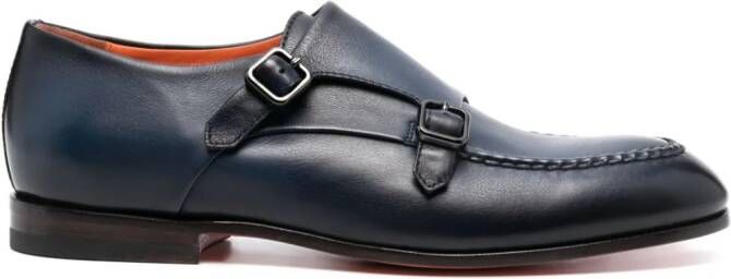 Santoni Leren gespschoenen Blauw