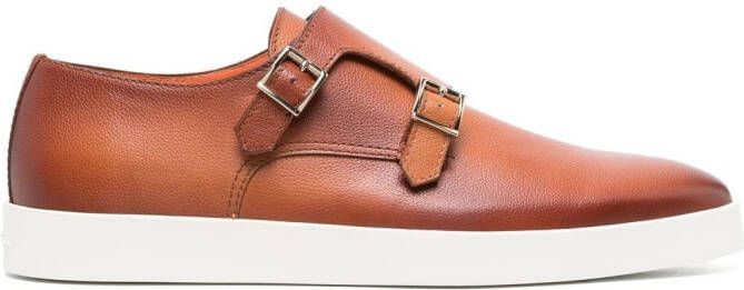 Santoni Leren gespschoenen Bruin