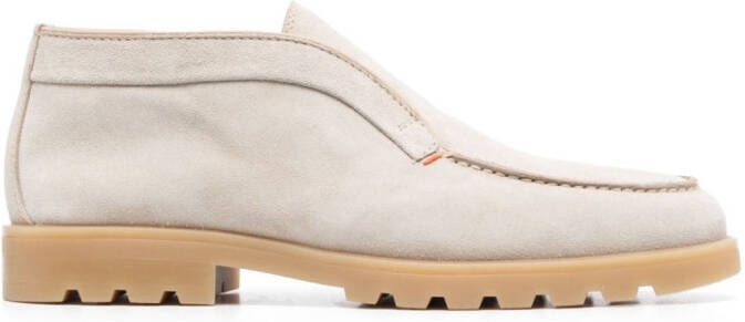 Santoni Leren loafers Beige