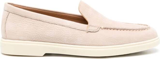 Santoni Leren loafers Beige