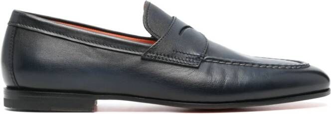 Santoni Leren loafers Blauw