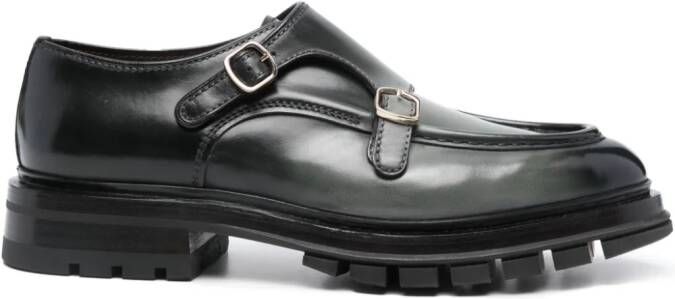 Santoni Leren loafers Groen