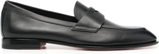 Santoni Leren loafers Zwart