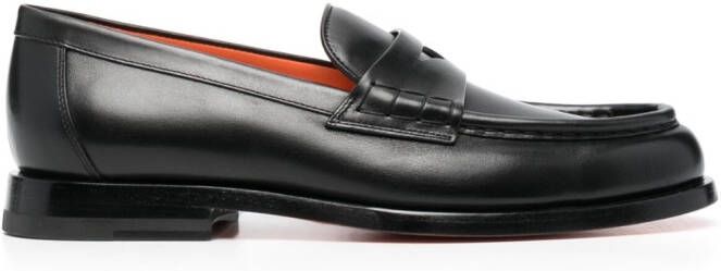 Santoni Leren loafers Zwart