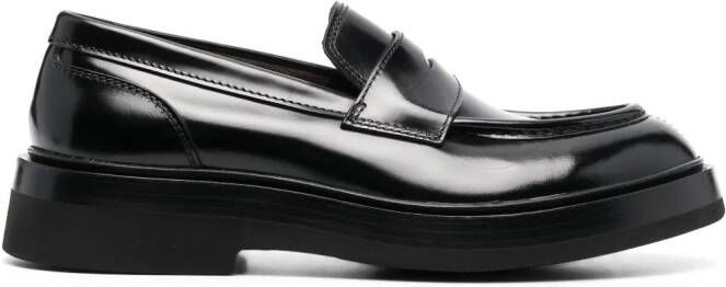 Santoni Leren loafers Zwart