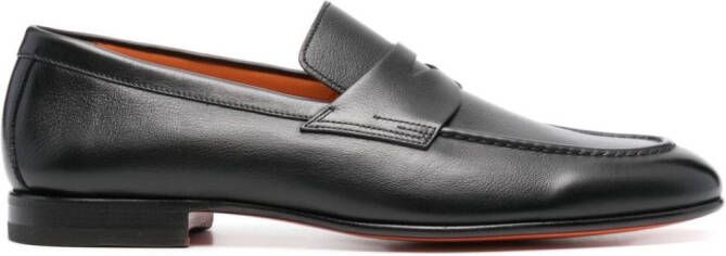 Santoni Leren loafers Zwart