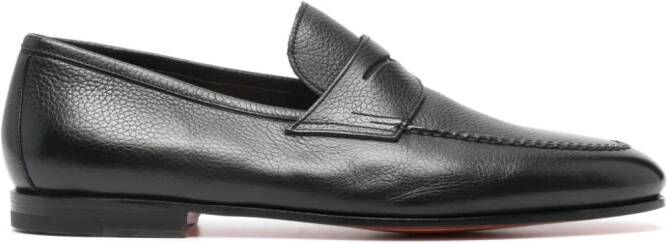 Santoni Leren loafers Zwart