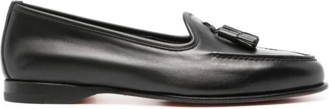 Santoni Leren loafers Zwart