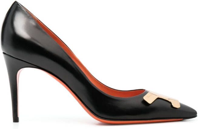 Santoni Leren pumps Zwart