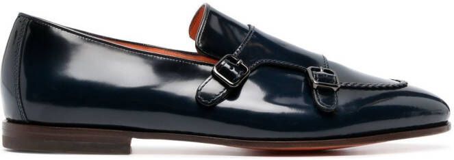 Santoni Loafers met contrasterende afwerking Blauw