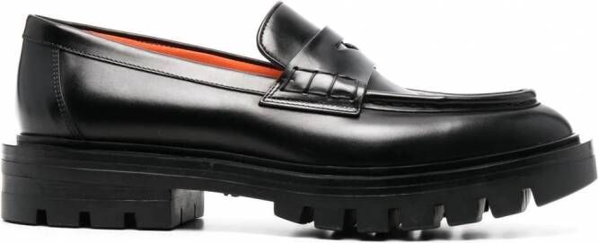 Santoni Loafers met geribbelde zool Zwart