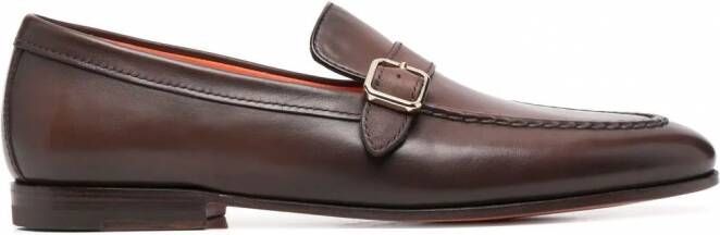 Santoni Loafers met gesp Bruin