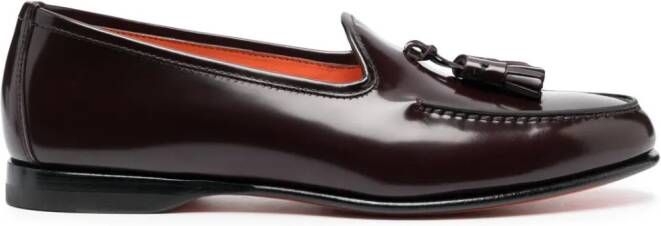 Santoni Loafers met kwastje Rood