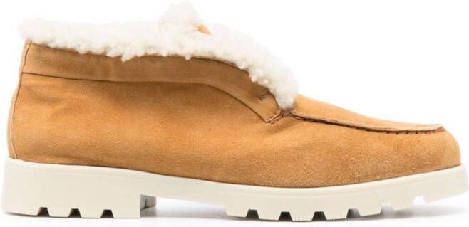 Santoni Loafers met lammy voering Beige