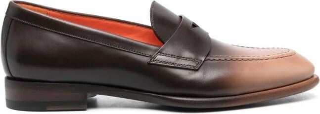 Santoni Loafers met ombré-effect Bruin