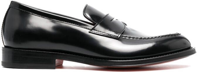 Santoni Loafers met ronde neus Zwart