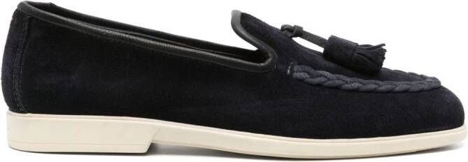 Santoni Malibu suède loafers Blauw