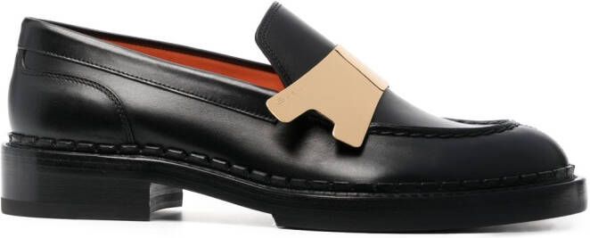 Santoni Metallic loafers Zwart
