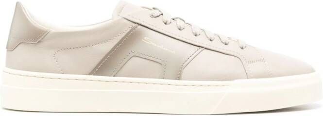 Santoni Leren sneakers met vlakken Grijs