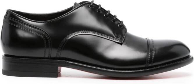 Santoni Lakleren Oxford schoenen Zwart