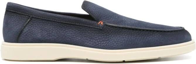 Santoni Suède loafers Blauw