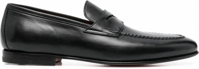 Santoni Penny leren loafers Zwart