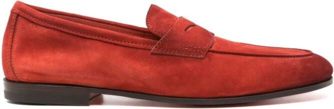 Santoni Suède loafers Rood