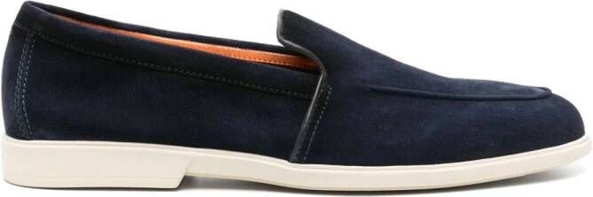 Santoni Suède loafers Blauw