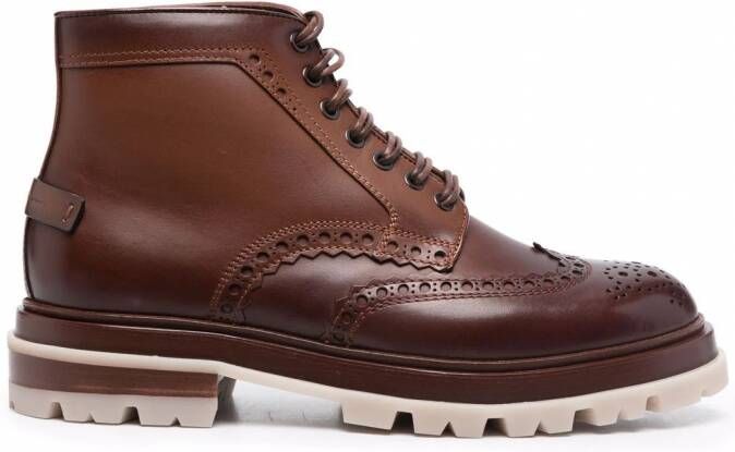 Santoni Polacco brogue enkellaarzen Bruin