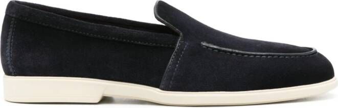 Santoni Suède loafers Blauw